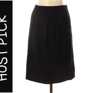 EUC Burberry Classic Pure Black Wool A-Line Skirt Size 8
